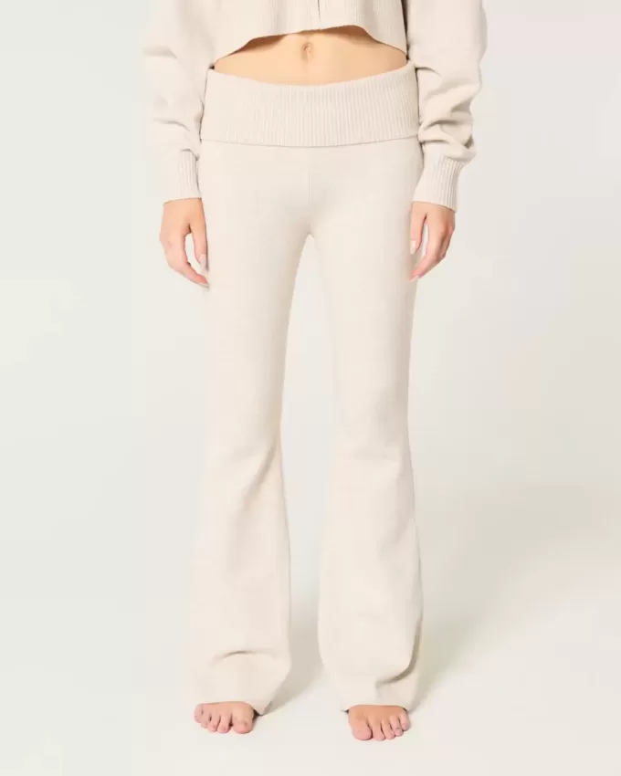 Pantaloni a zampa in maglia con risvolto in vita Gilly Hicks Pantaloni a zampa in maglia con risvolto in vita Gilly Hicks