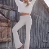 Pantaloni a zampa in maglia con risvolto in vita Gilly Hicks Pantaloni a zampa in maglia con risvolto in vita Gilly Hicks