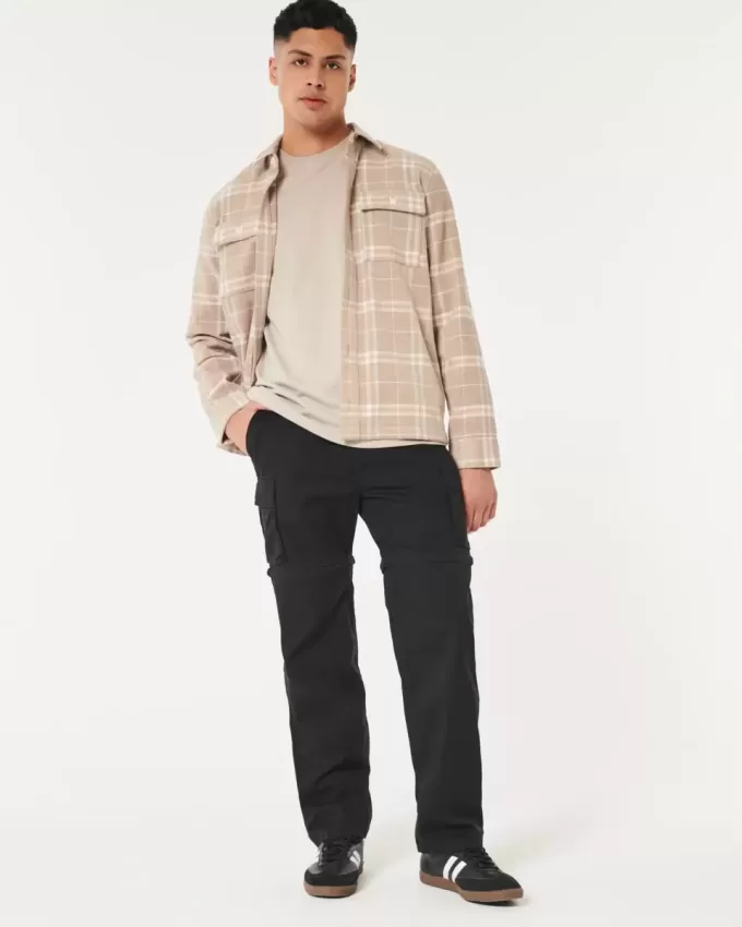Pantaloni cargo dritti con cerniera