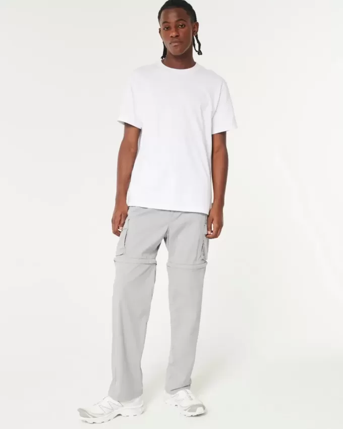 Pantaloni cargo dritti con cerniera