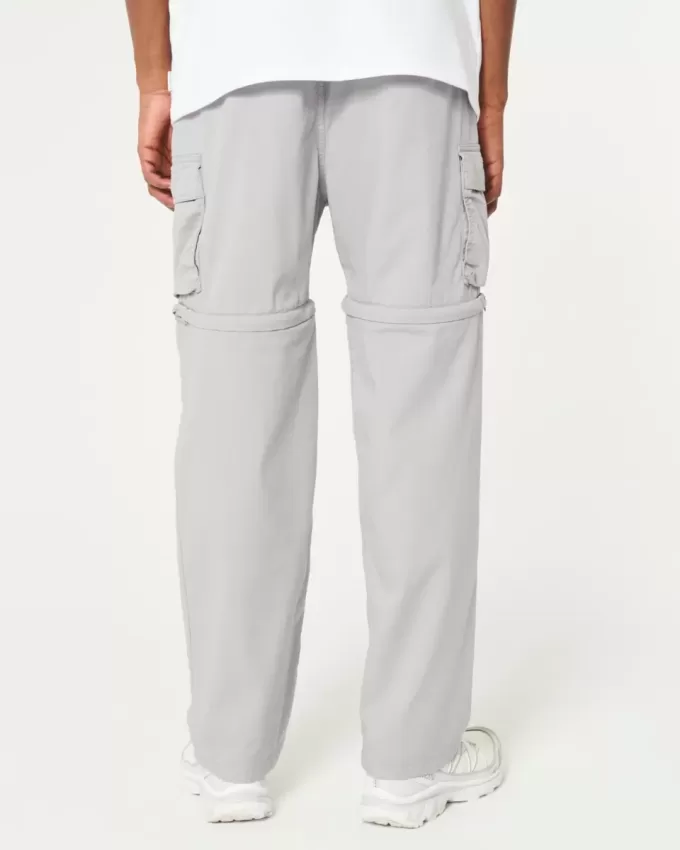 Pantaloni cargo dritti con cerniera