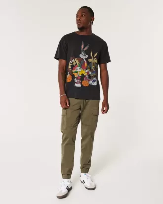 Pantaloni cargo in twill rilassati