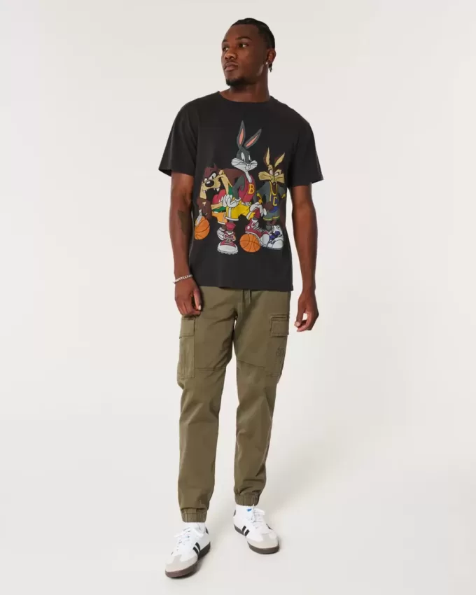 Pantaloni cargo in twill rilassati