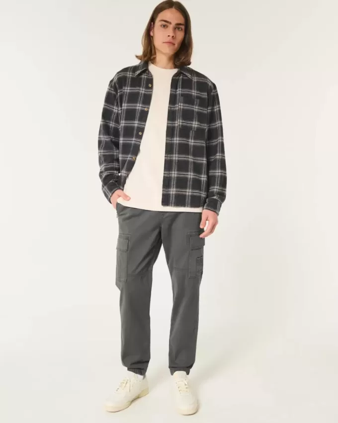 Pantaloni cargo in twill rilassati