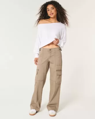 Pantaloni cargo larghi a vita bassa