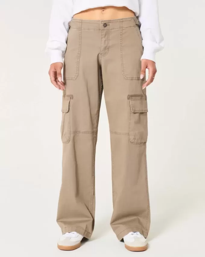 Pantaloni cargo larghi a vita bassa