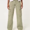 Pantaloni cargo larghi a vita bassa