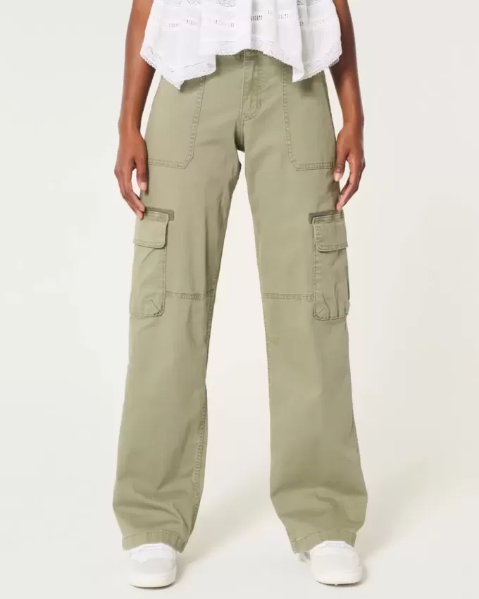 Pantaloni cargo larghi a vita bassa