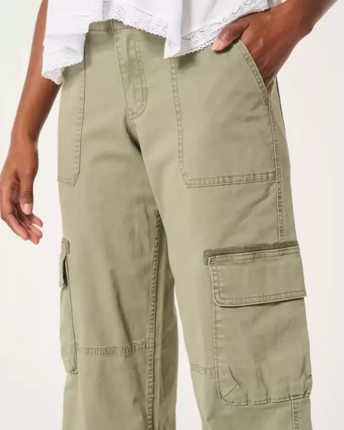 Pantaloni cargo larghi a vita bassa
