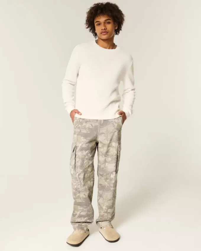 Pantaloni cargo larghi da skater mimetici