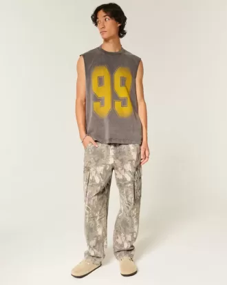 Pantaloni cargo larghi da skater mimetici