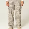 Pantaloni cargo larghi da skater mimetici