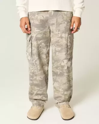 Pantaloni cargo larghi da skater mimetici