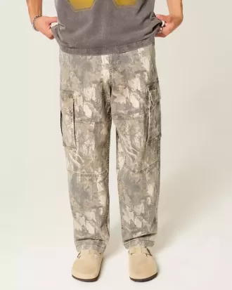 Pantaloni cargo larghi da skater mimetici