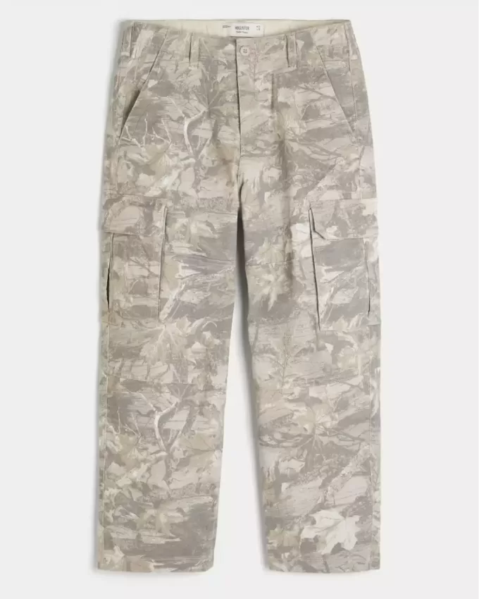 Pantaloni cargo larghi da skater mimetici