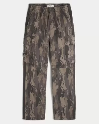 Pantaloni cargo larghi mimetici