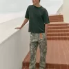 Pantaloni cargo mimetici larghi e pesanti