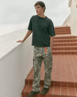 Pantaloni cargo mimetici larghi e pesanti