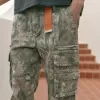 Pantaloni cargo mimetici larghi e pesanti