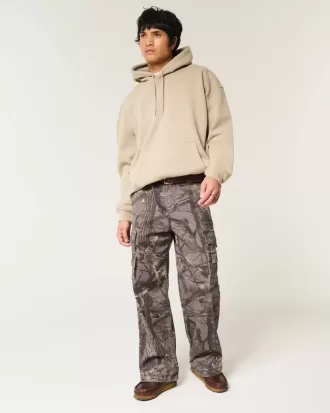 Pantaloni cargo mimetici super larghi