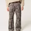 Pantaloni cargo mimetici super larghi