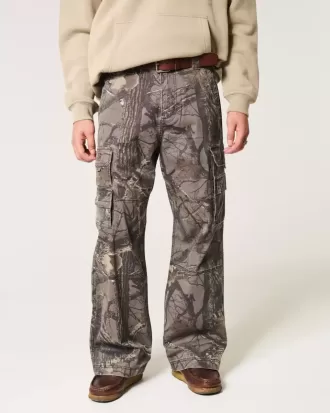 Pantaloni cargo mimetici super larghi