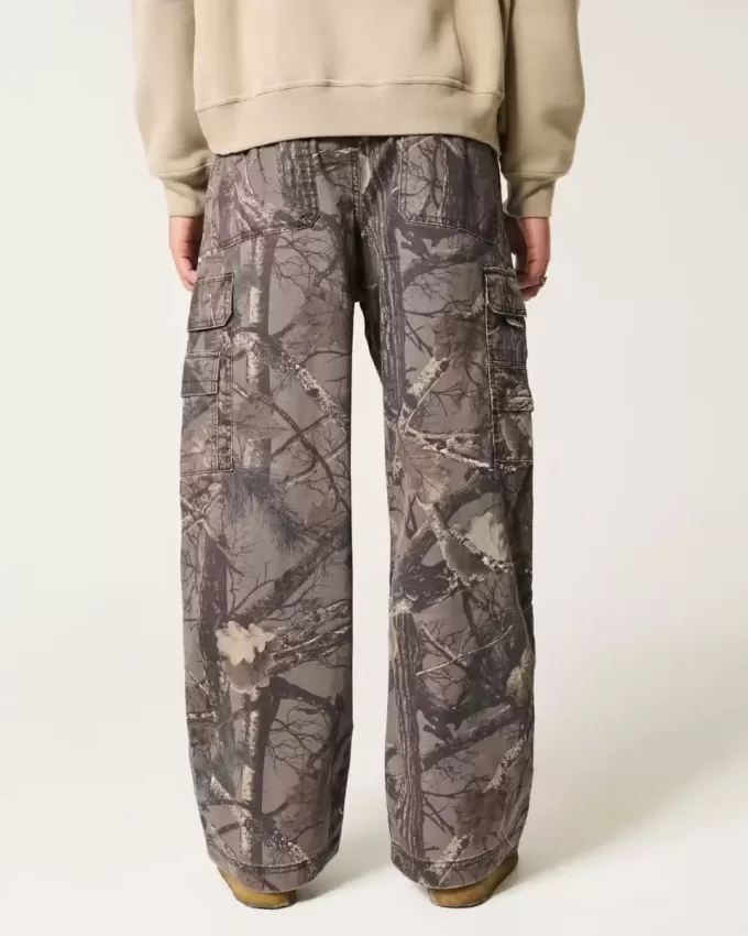 Pantaloni cargo mimetici super larghi