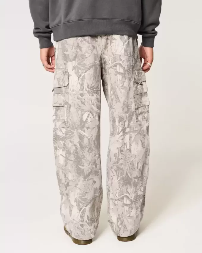 Pantaloni cargo mimetici super larghi