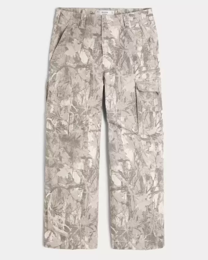 Pantaloni cargo mimetici super larghi