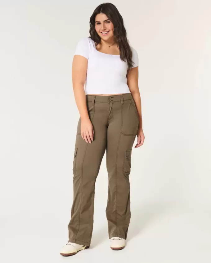 Pantaloni cargo rilassati a vita media
