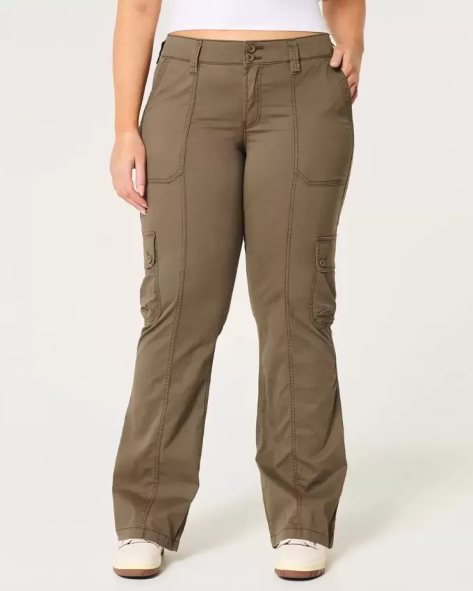Pantaloni cargo rilassati a vita media