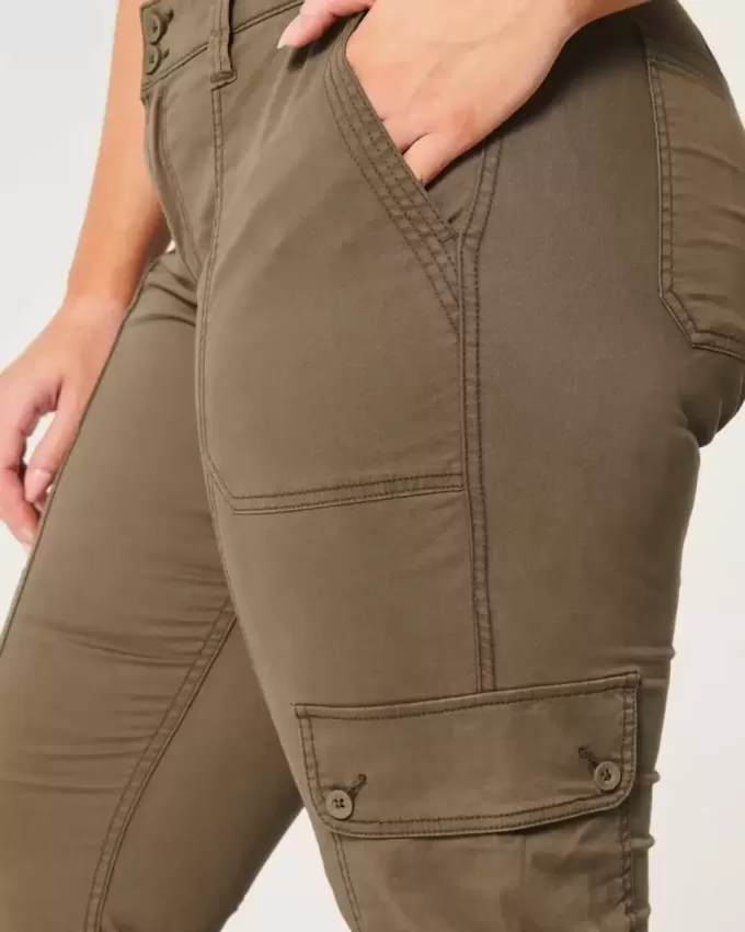 Pantaloni cargo rilassati a vita media