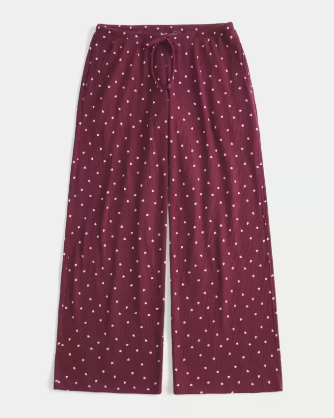 Pantaloni comodi a coste con gamba larga