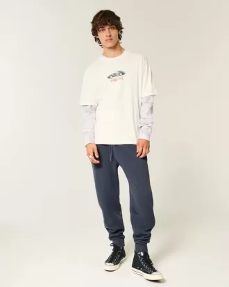 Pantaloni da jogging a coste rilassati