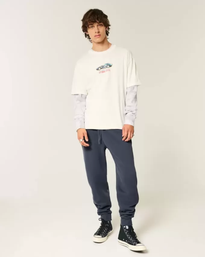 Pantaloni da jogging a coste rilassati
