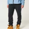 Pantaloni da jogging in pile con grafica alpina rilassata