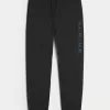 Pantaloni da jogging in pile con grafica alpina rilassata