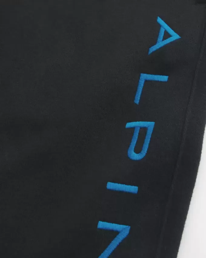 Pantaloni da jogging in pile con grafica alpina rilassata