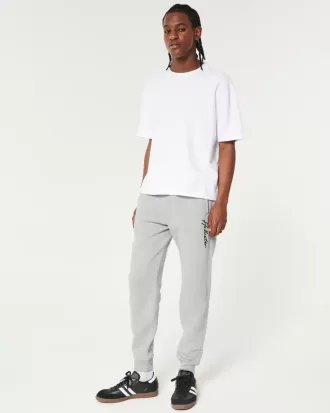 Pantaloni da jogging in pile con logo rilassato