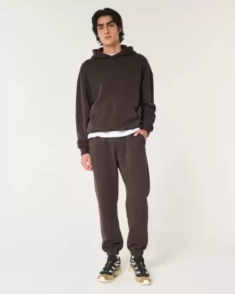 Pantaloni da jogging in pile con logo rilassato