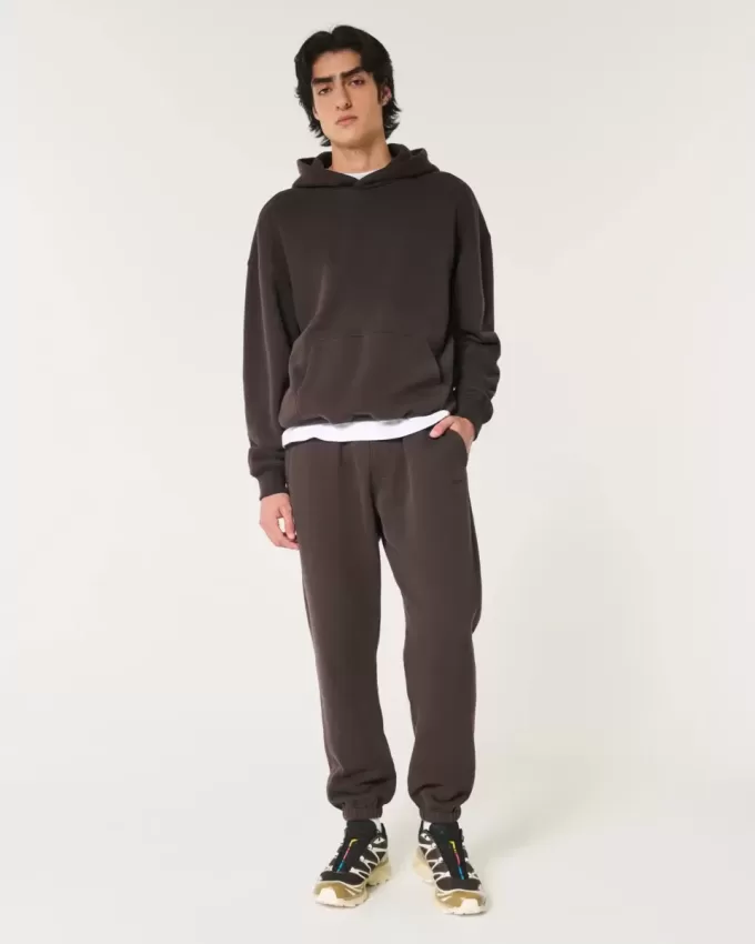 Pantaloni da jogging in pile con logo rilassato