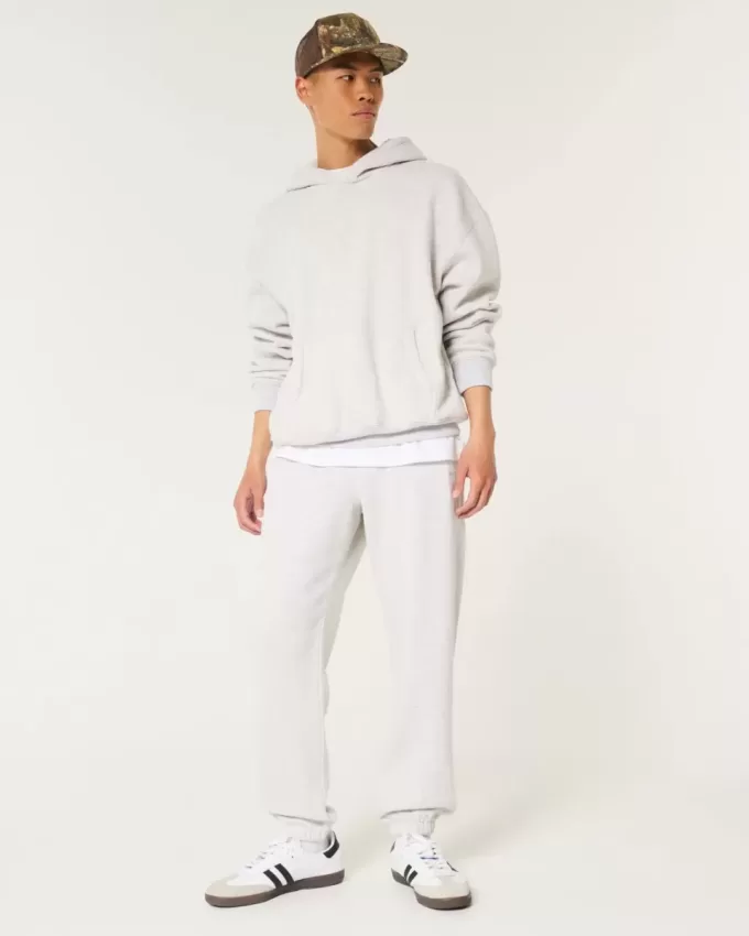 Pantaloni da jogging in pile con logo rilassato