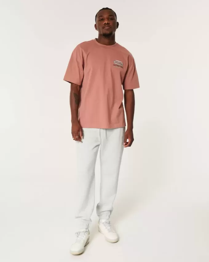 Pantaloni da jogging in pile con logo rilassato