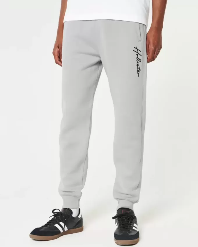 Pantaloni da jogging in pile con logo rilassato
