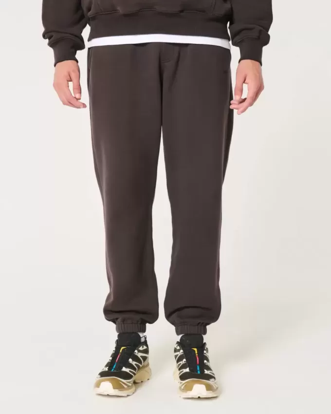 Pantaloni da jogging in pile con logo rilassato