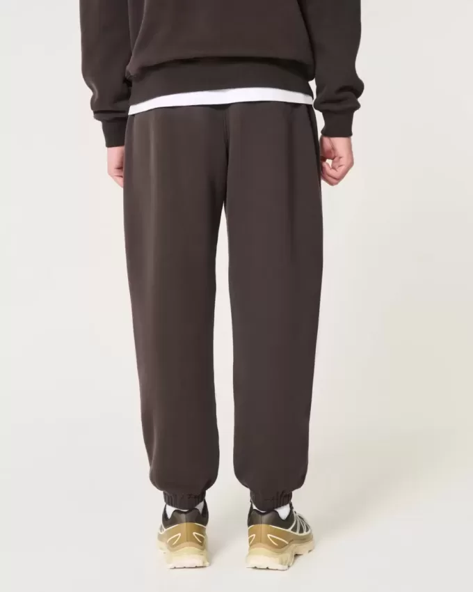Pantaloni da jogging in pile con logo rilassato