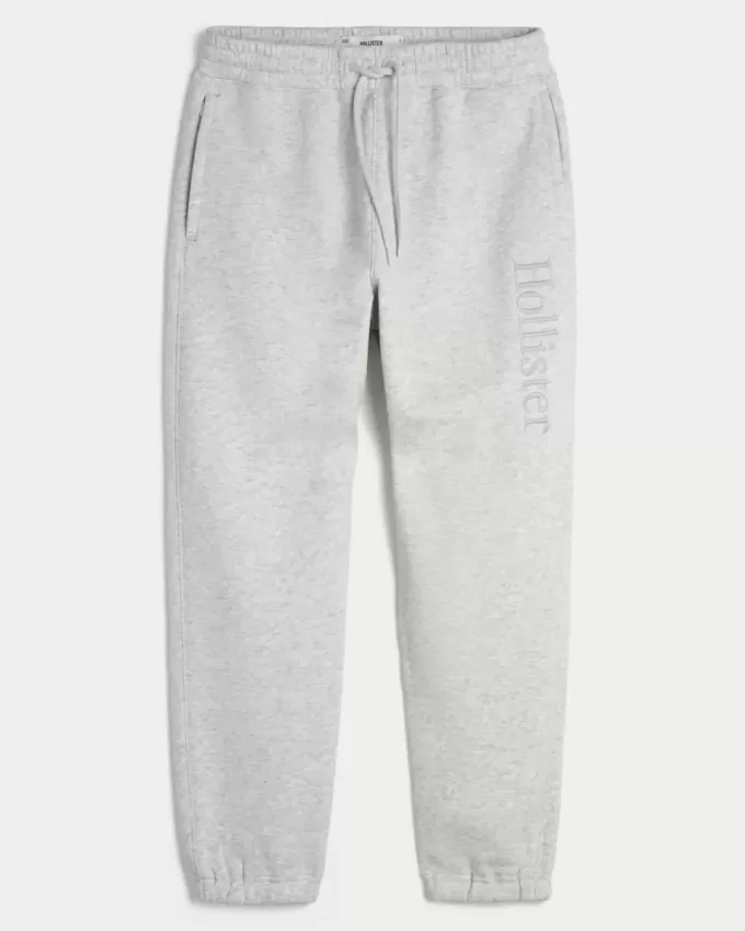 Pantaloni da jogging in pile con logo rilassato