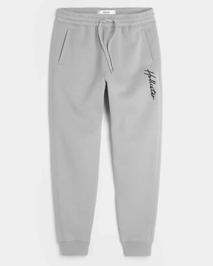 Pantaloni da jogging in pile con logo rilassato