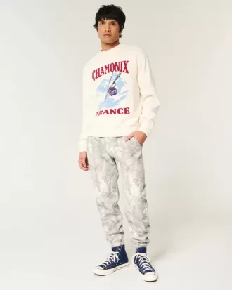 Pantaloni da jogging in pile mimetico rilassato