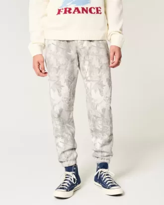 Pantaloni da jogging in pile mimetico rilassato